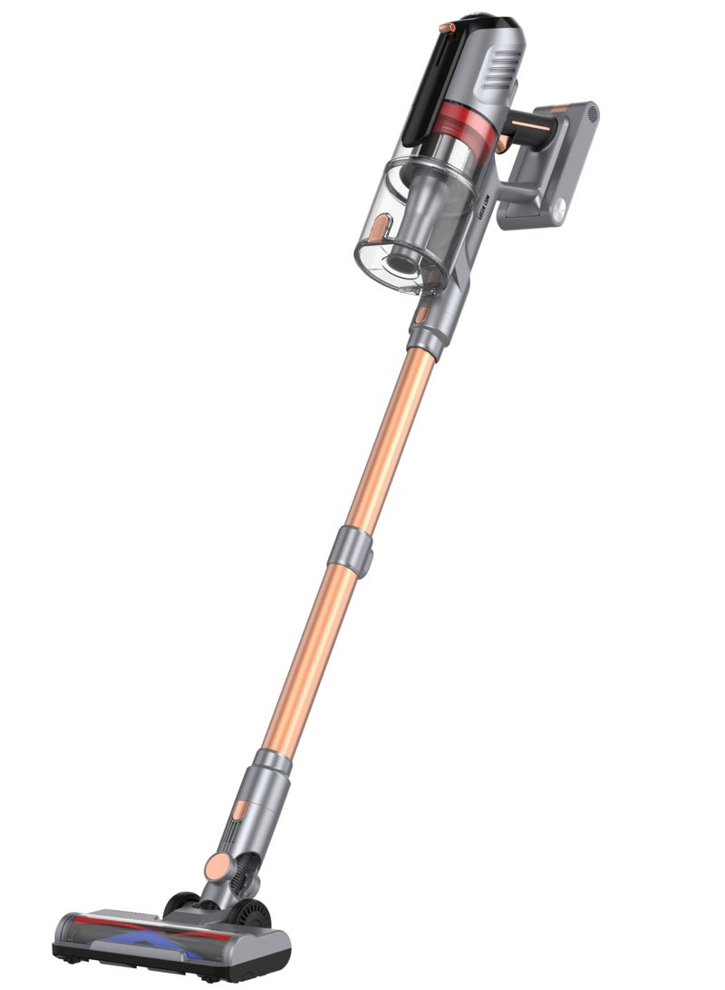 جرين ليون مكنسة كهربائية لاسلكية فورس برو / قوة شفط 34000 باسكال / قوة 430 واط / زر مكشطة الشعر والغبار / شاشة LED فورية / فلتر HEPA قابل للغسل - رمادي - Image 1